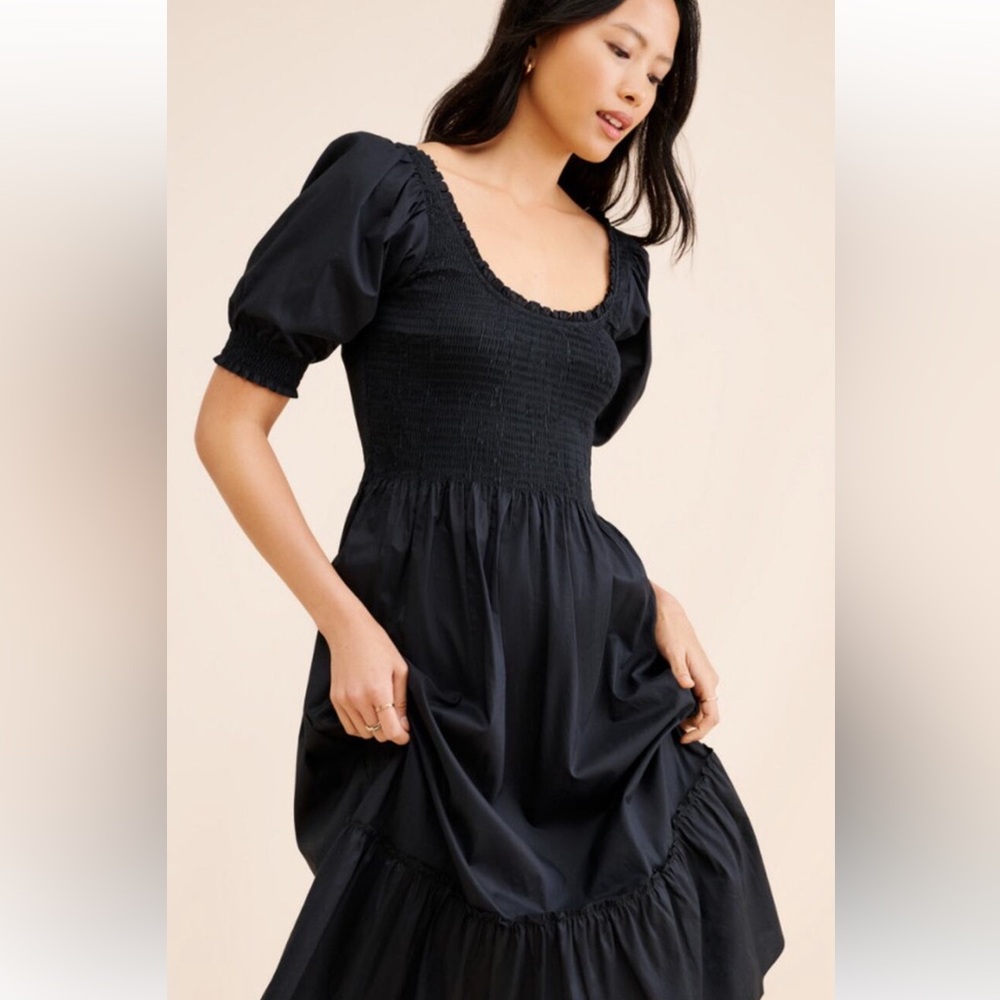 NWT Hill House Louisa Nap Dress Size Small Size Black Milkmaid
